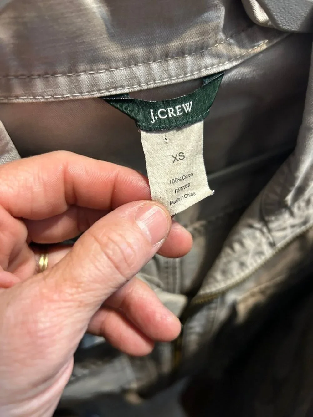J.Crew Utility Field Chore Jacket XS Taupe Khaki Cotton Military Safari Y2K Farm